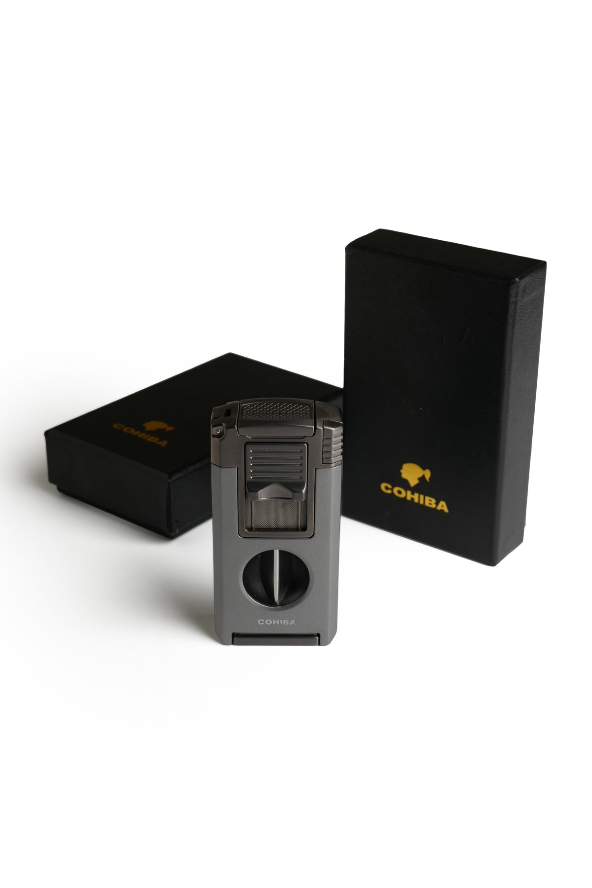 Cohiba Puro Kesicili Torch Çakmak – Gri